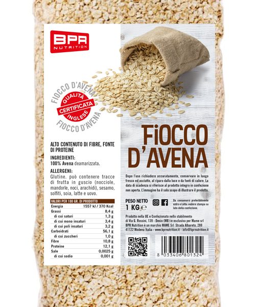 BPR NUTRITION Fiocchi D'avena aromatizzati 1 kg - Max Power Integratori